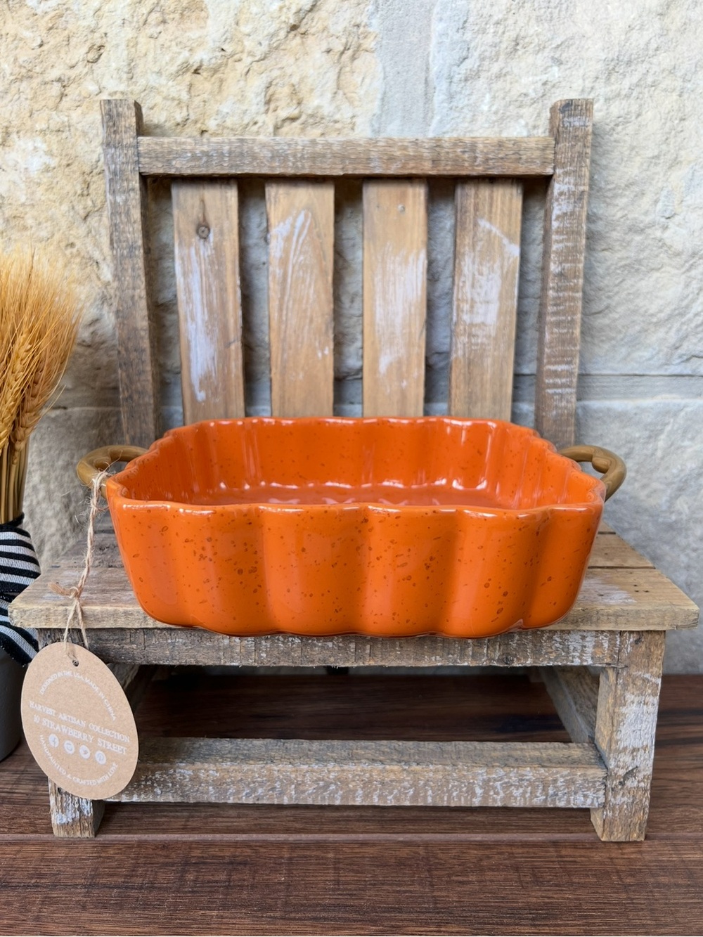 🆕 Brand New 10 Strawberry Street Orange Casserole / Baking Dish!